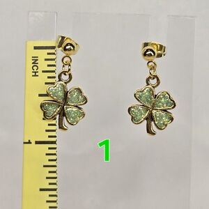 Shimmering Clover Drop Earrings